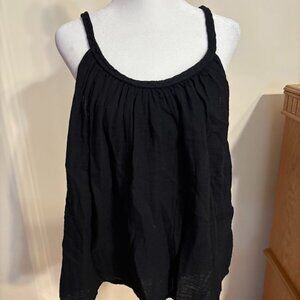 NEW OLD NAVY Black Color Spaghetti Tank Top (100% Cotton) - Size Large